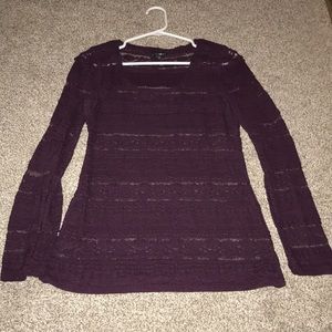 Burgundy Lace long sleeve